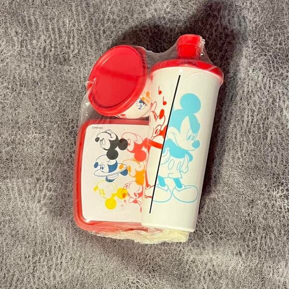 Tupperware mickey mouse red lunch set - Picture 1 of 6